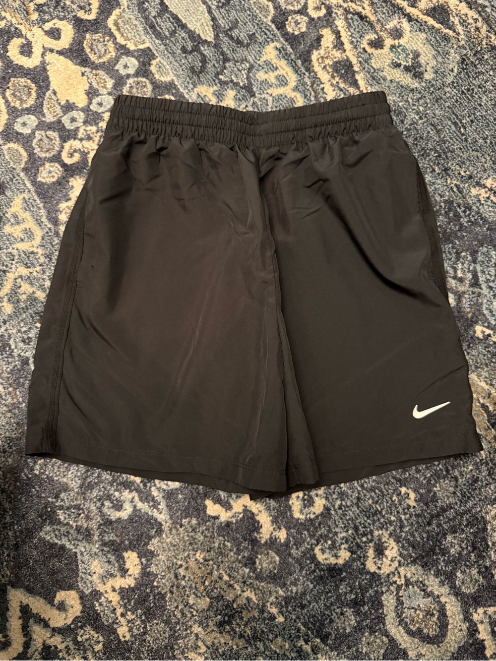 Nike Black Kids Athletic Shorts with White Swoosh